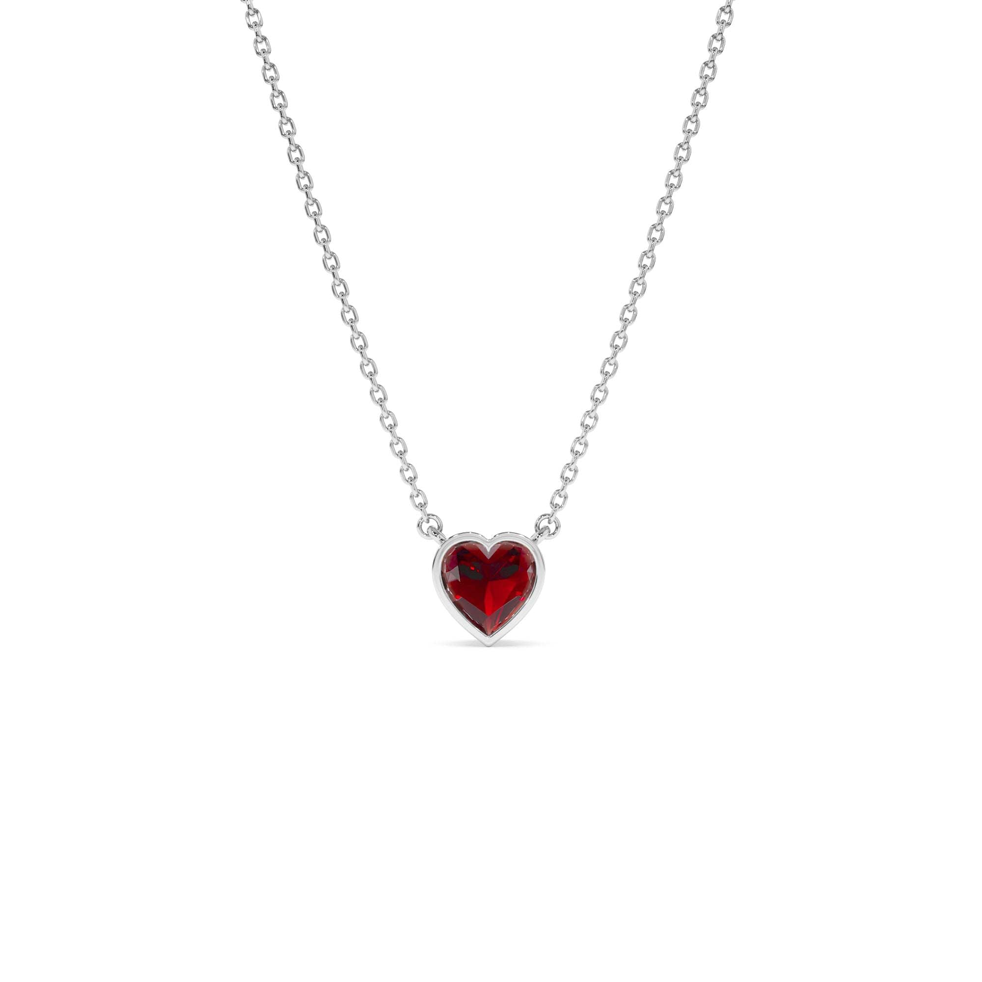 14K Gold Heart Shaped Garnet Layering Necklace - view 2
