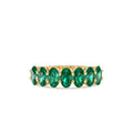 14k Oval Shaped Basket Setting Emerald Ring by Orlina Fine