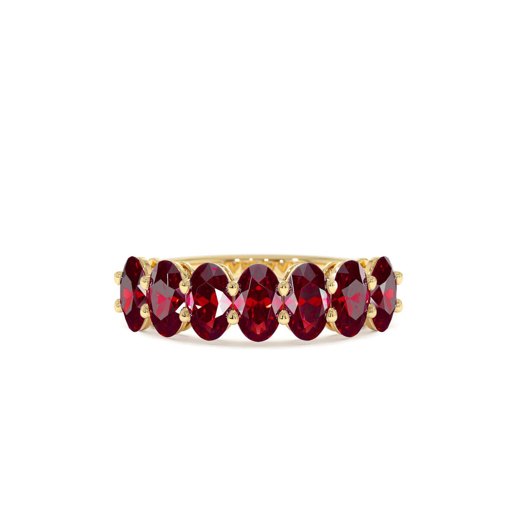 14k Oval Shaped Basket Setting Ruby Ring by Orlina Fine