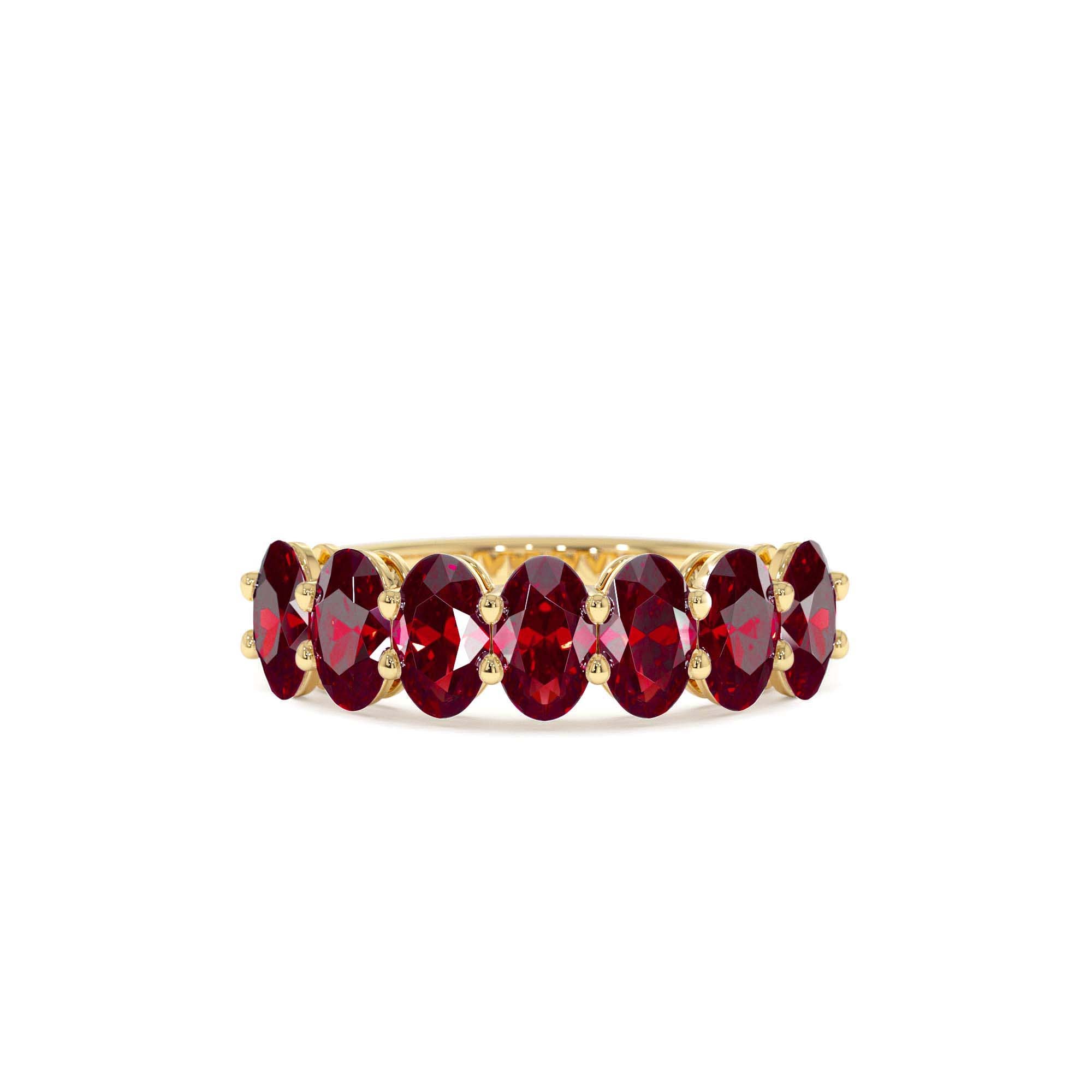 14k Oval Shaped Basket Setting Ruby Ring by Orlina Fine