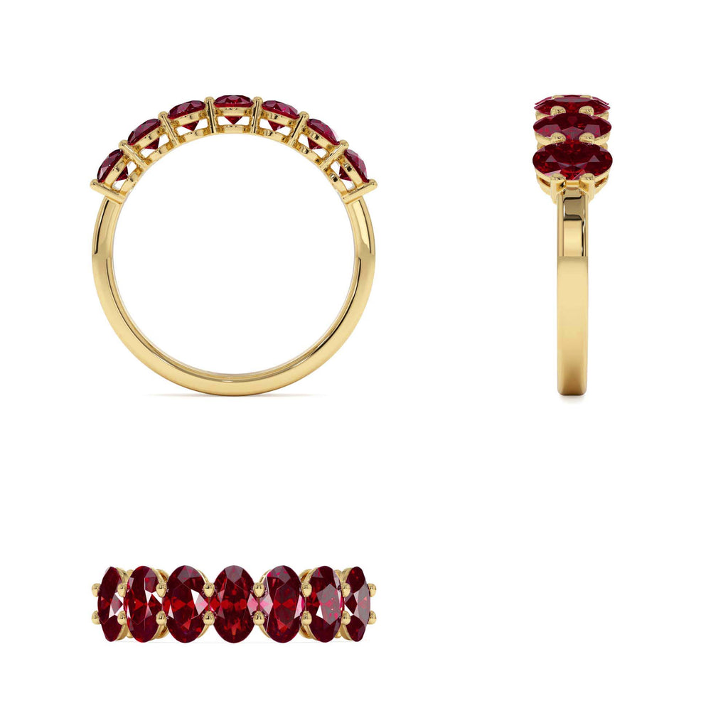 14k Oval Shaped Basket Setting Ruby Ring - view 4