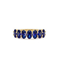 14k Oval Shaped Basket Setting Sapphire Ring by Orlina Fine