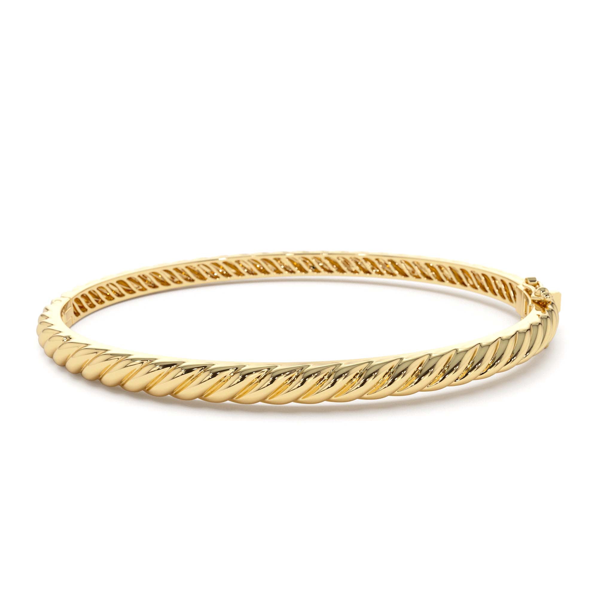 14K Baguette Diamond Bar Curb Link Bracelet by Orlina Fine