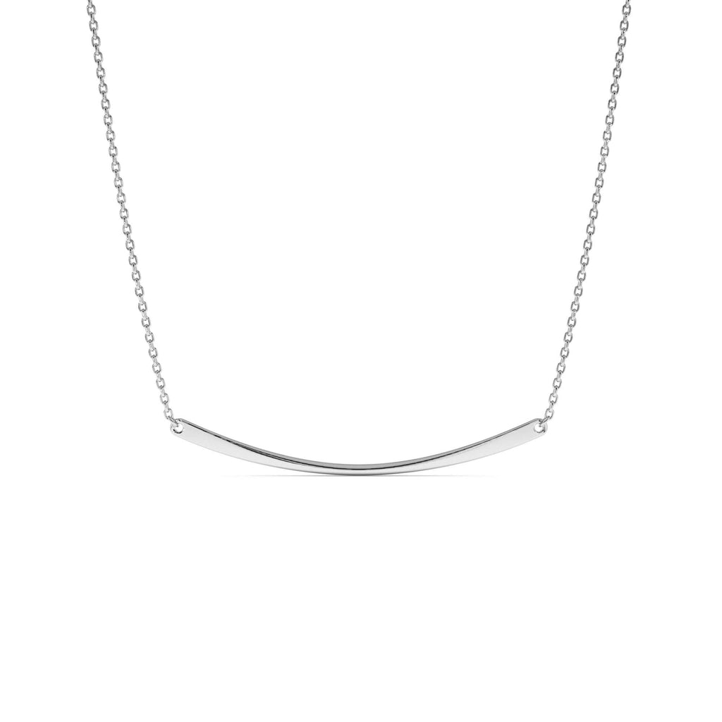 14k Gold Curved Bar Necklace - view 3