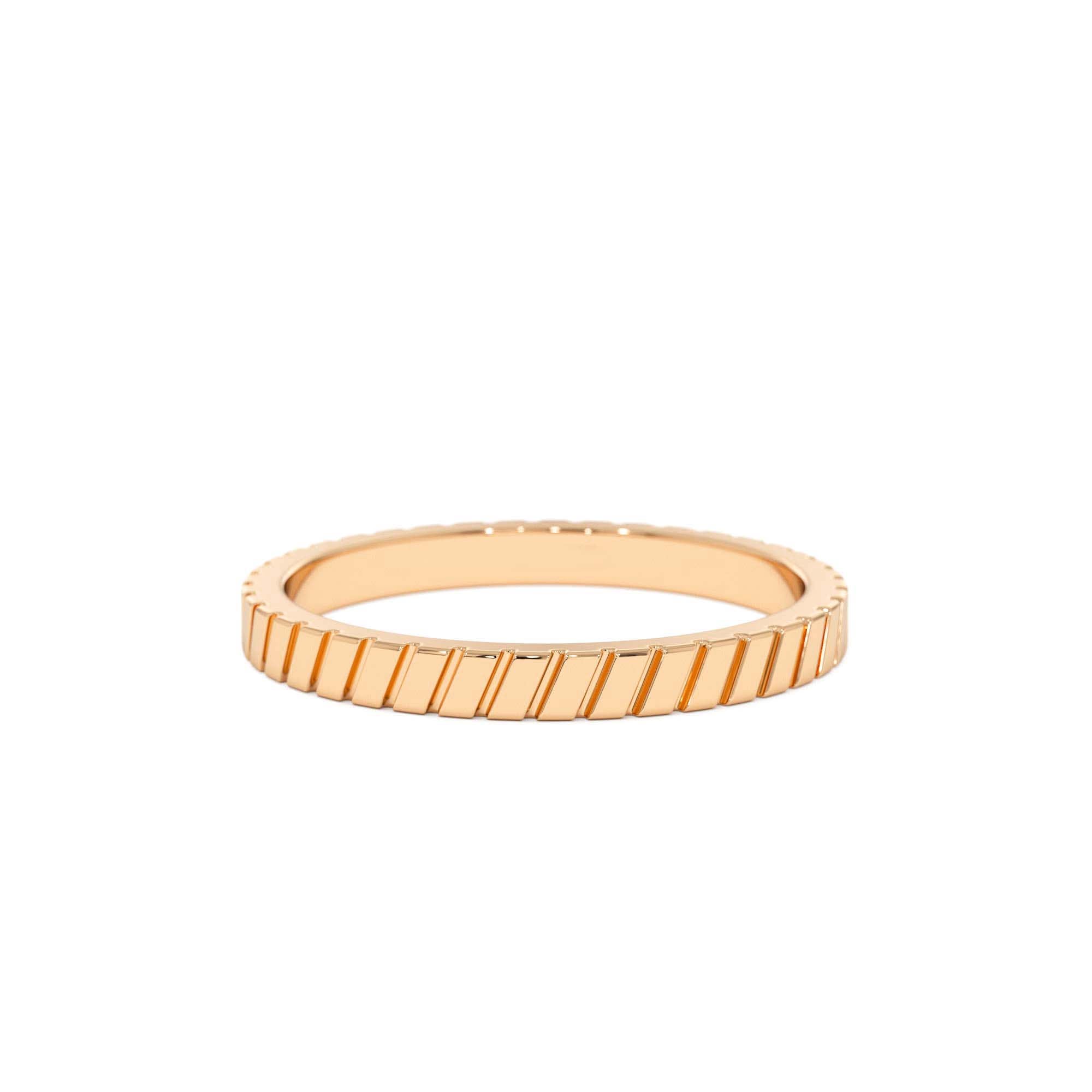 14k Diagonal Fluted Band Ring - view 2