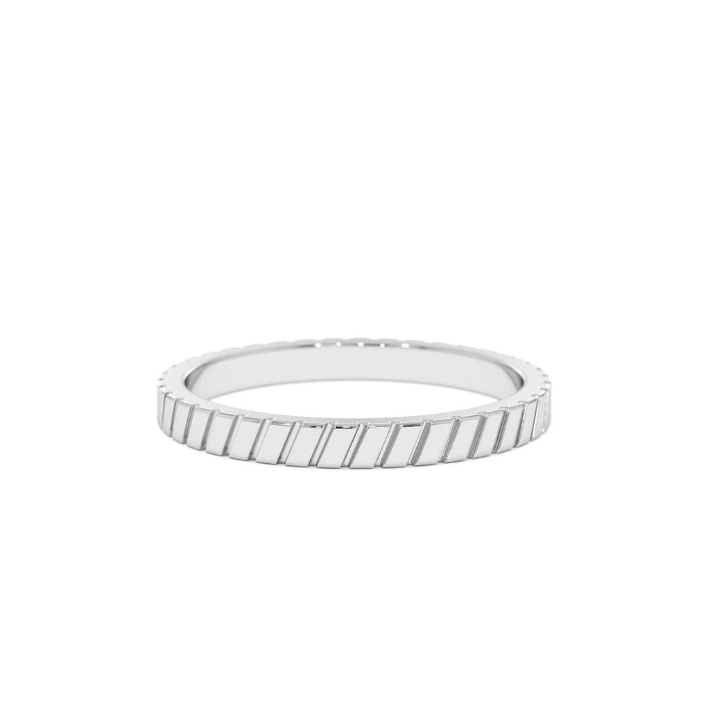 14k Diagonal Fluted Band Ring - view 3