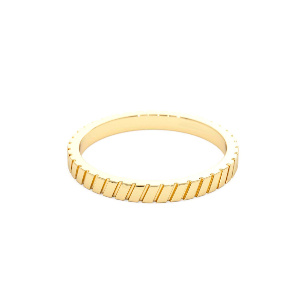 14k Diagonal Fluted Band Ring - view 4