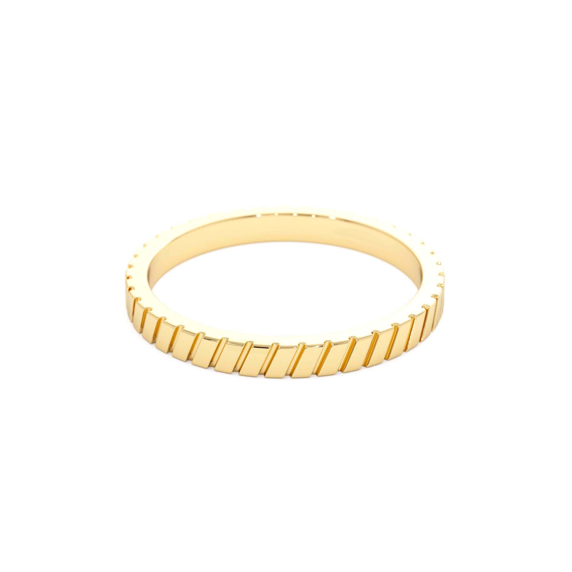 14k Diagonal Fluted Band Ring - view 4