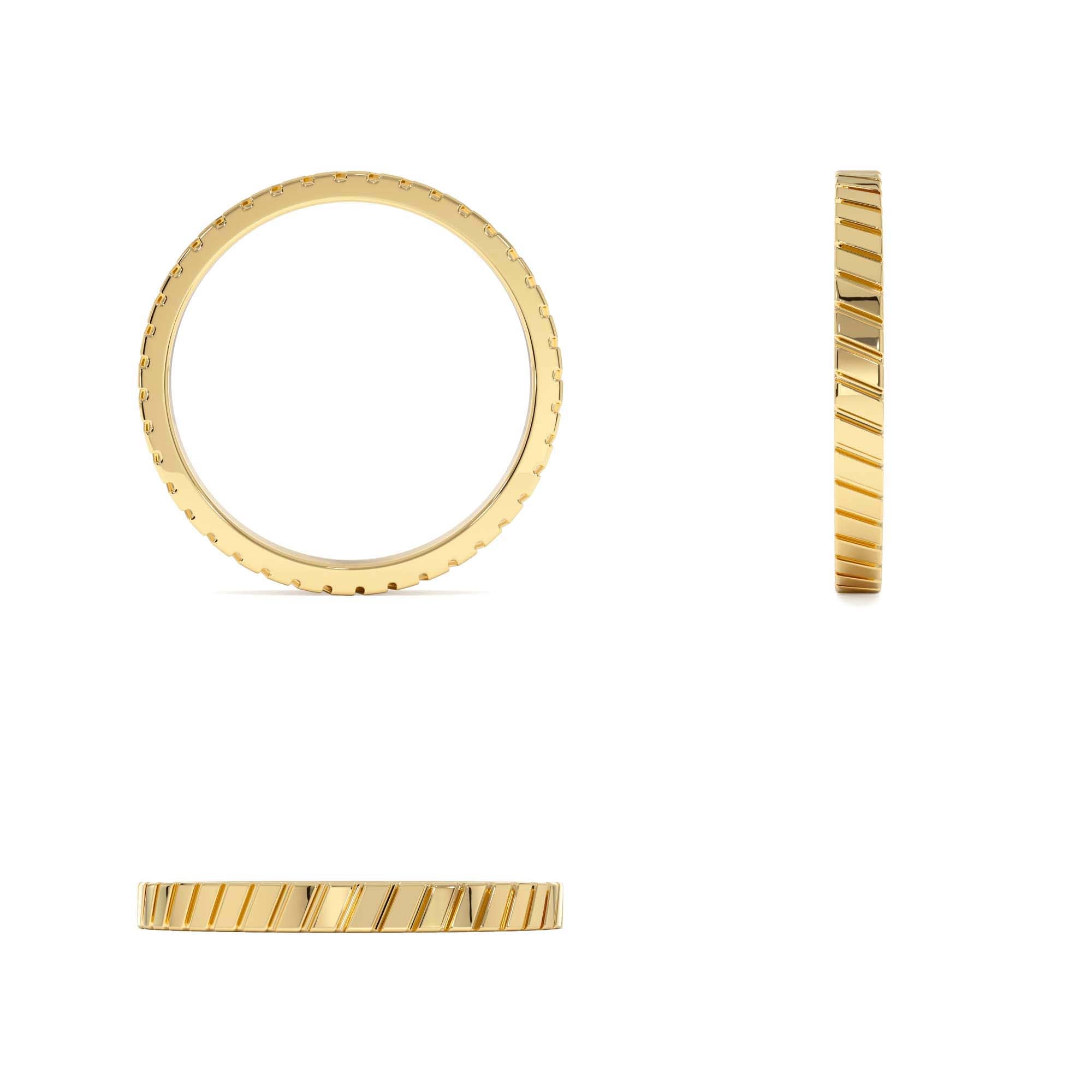 14k Diagonal Fluted Band Ring - view 5
