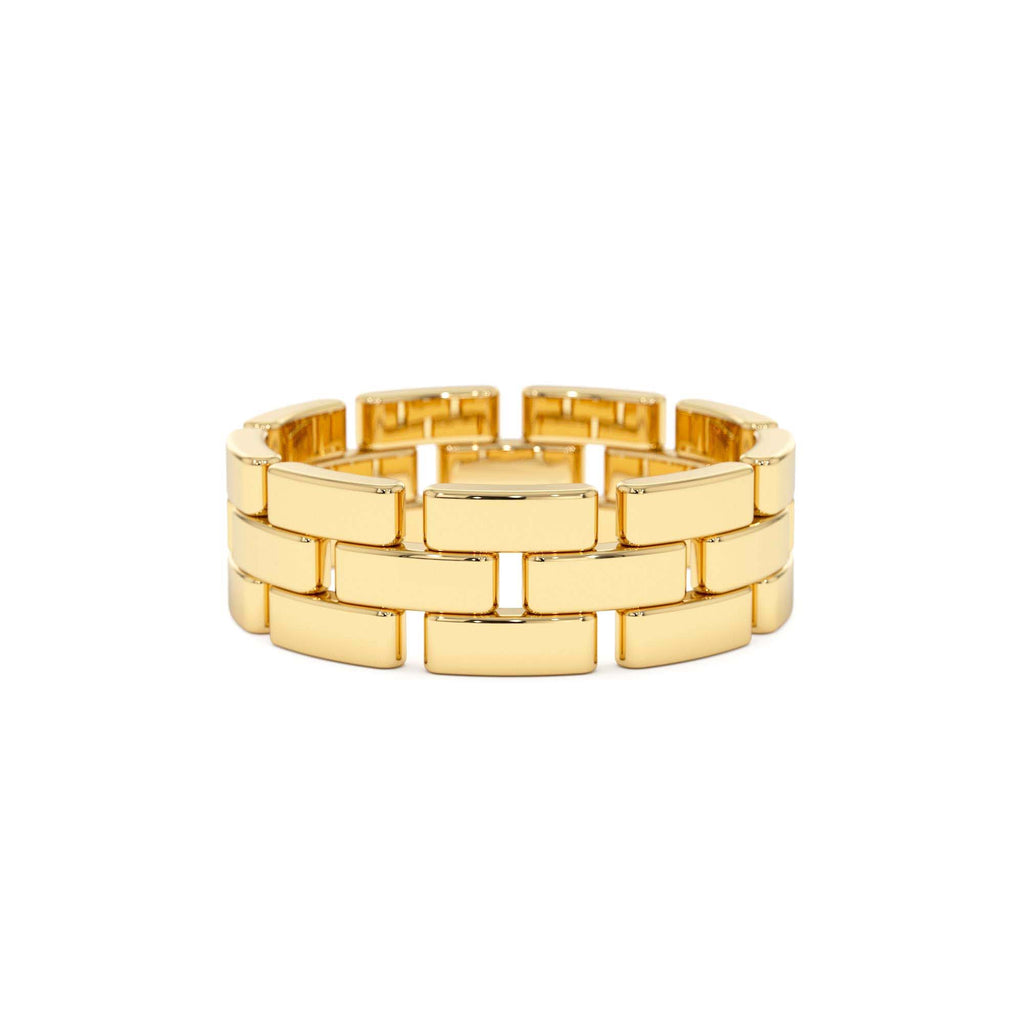 14k Wide Chain Link Ring by Orlina Fine