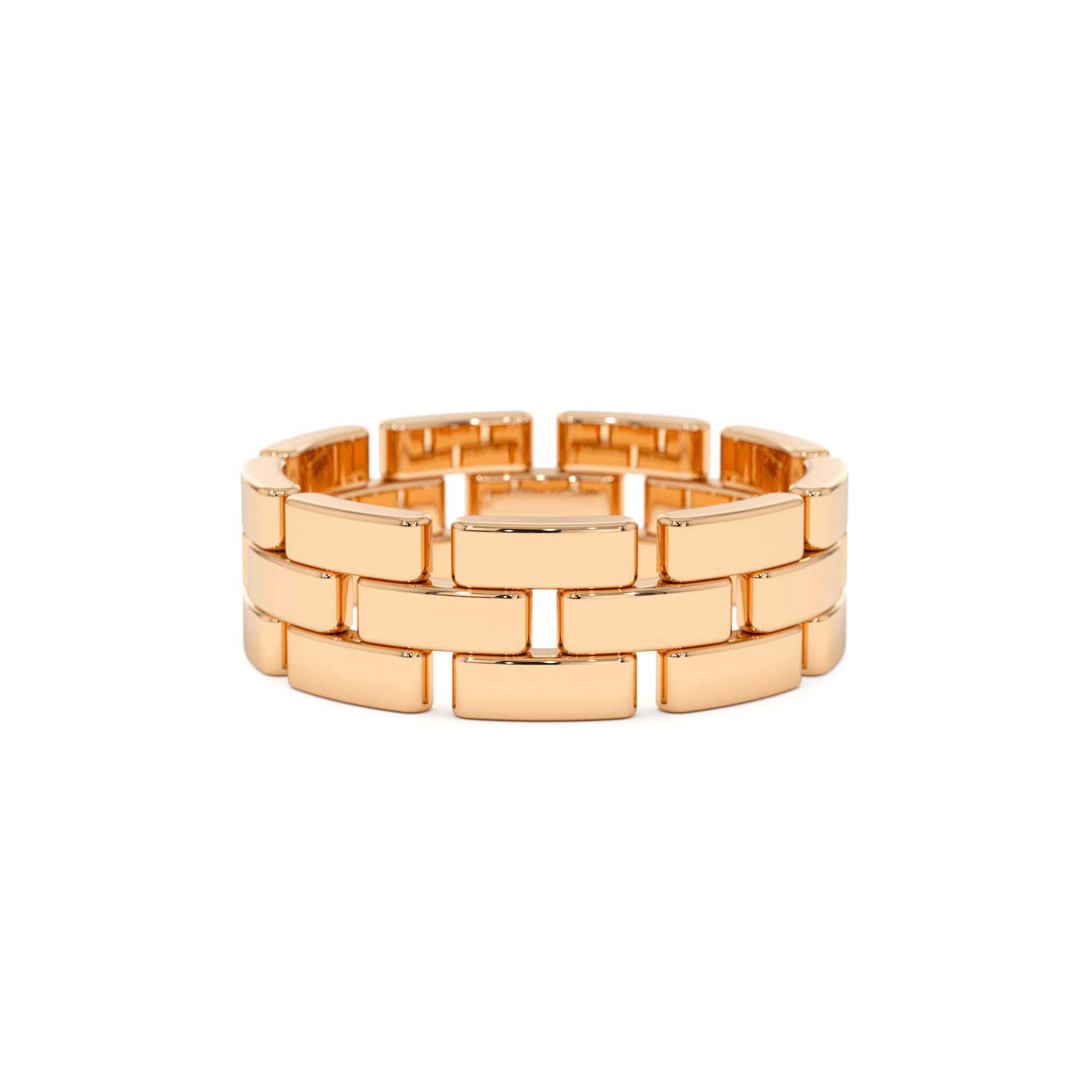 14k Wide Chain Link Ring - view 2