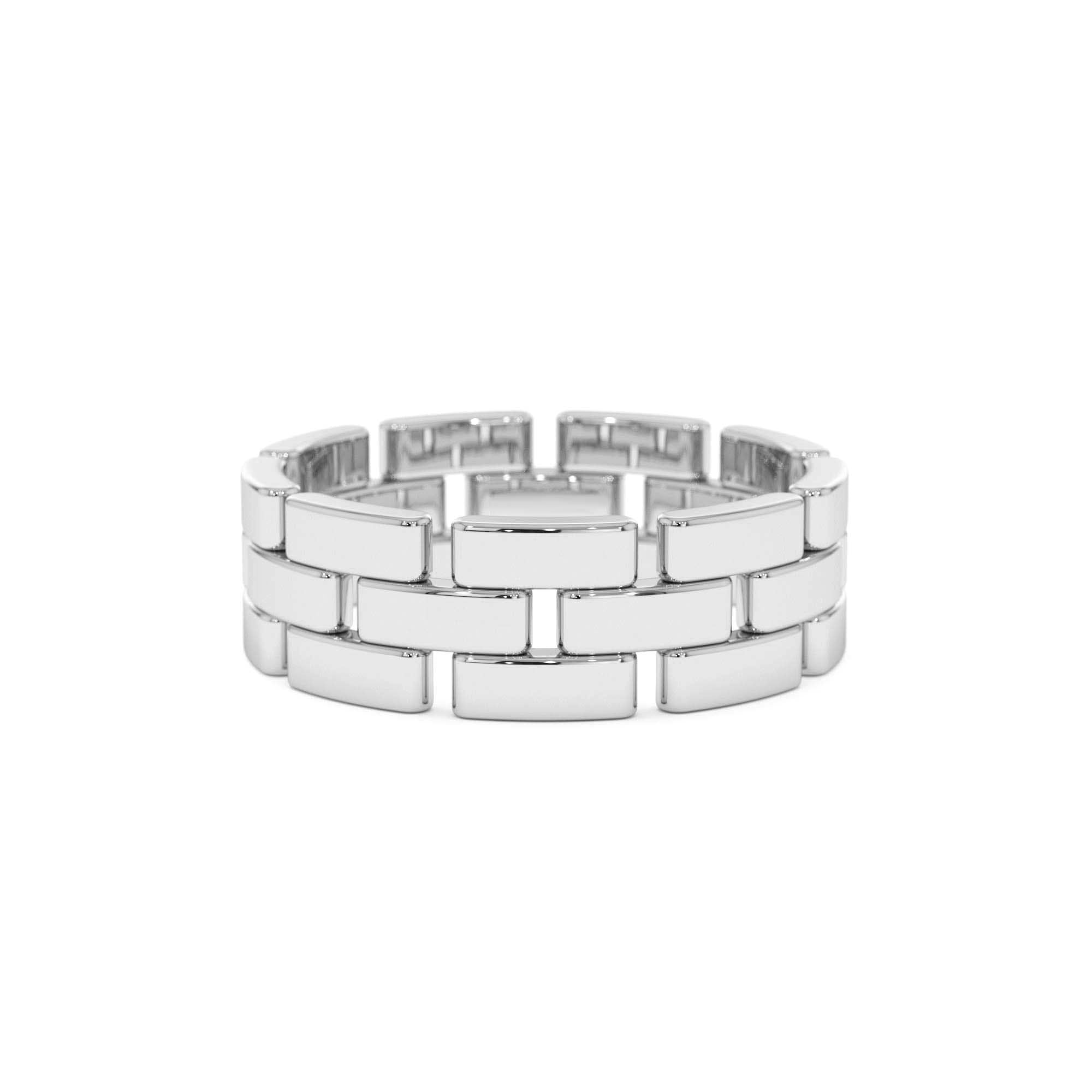 14k Wide Chain Link Ring - view 3