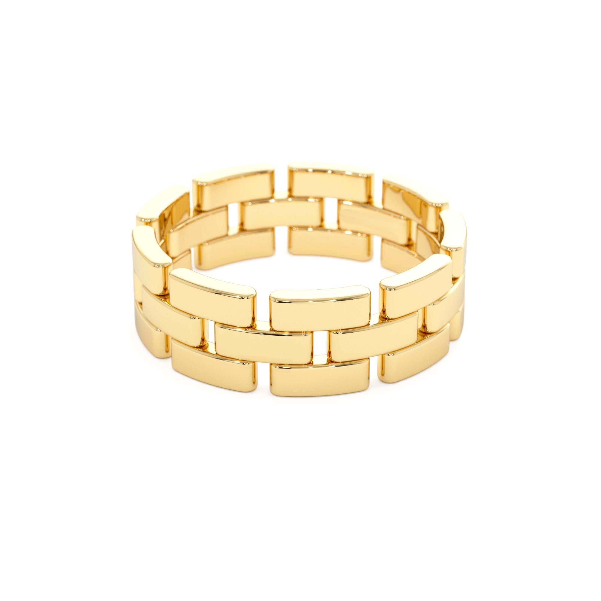 14k Wide Chain Link Ring - view 4