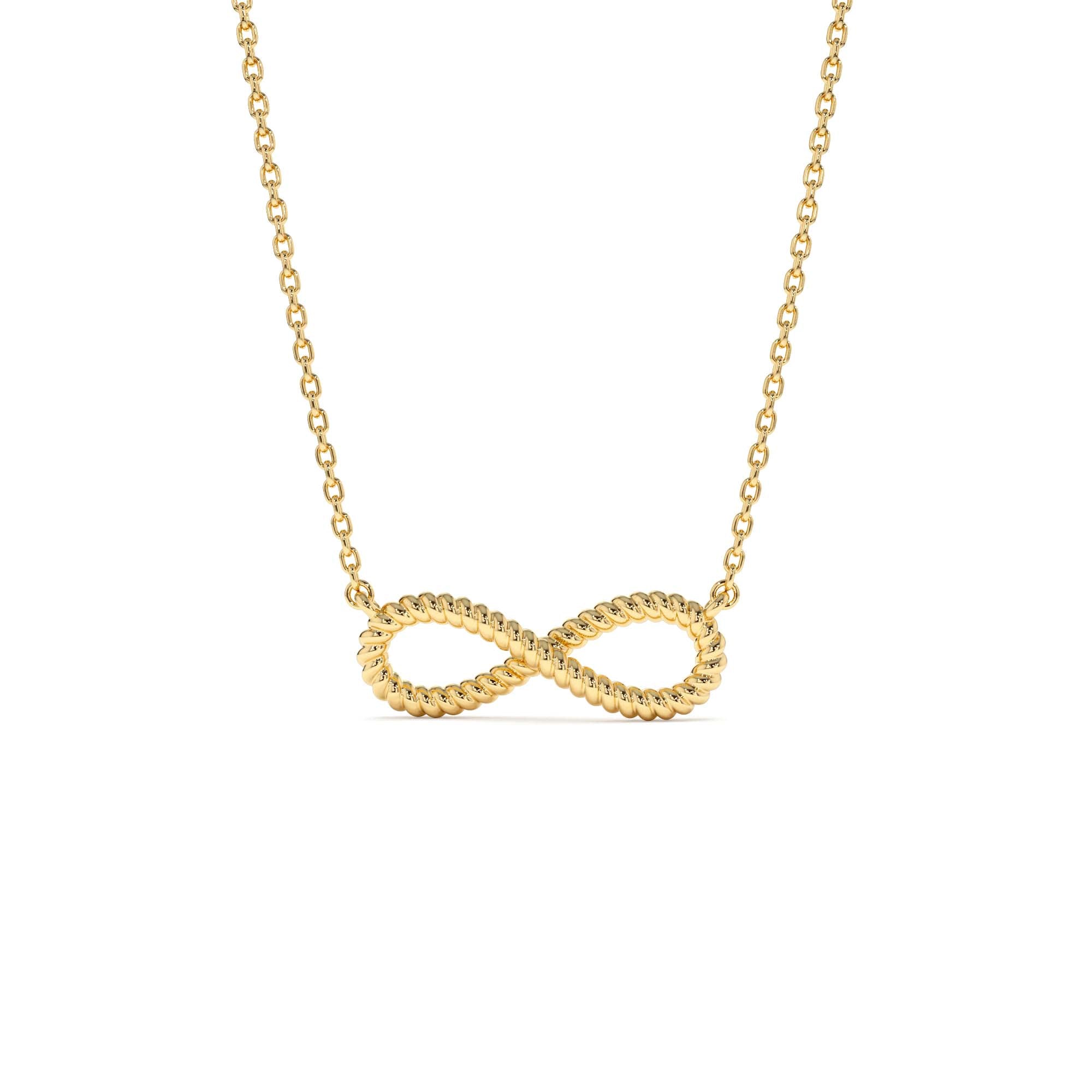 14k Twist Rope Infinity Necklace by Orlina Fine