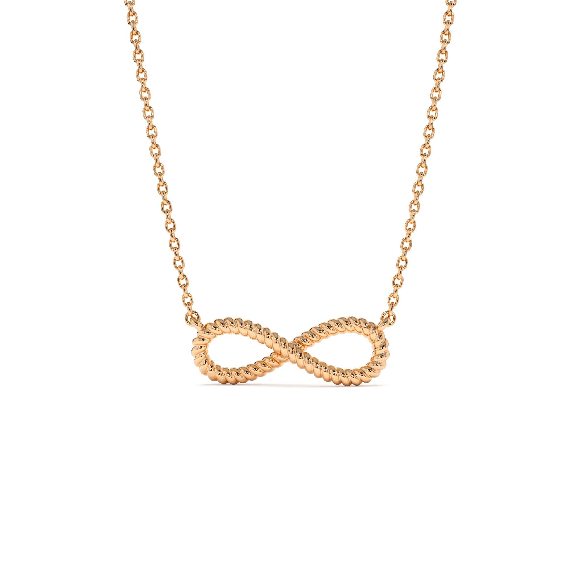 14k Twist Rope Infinity Necklace - view 3