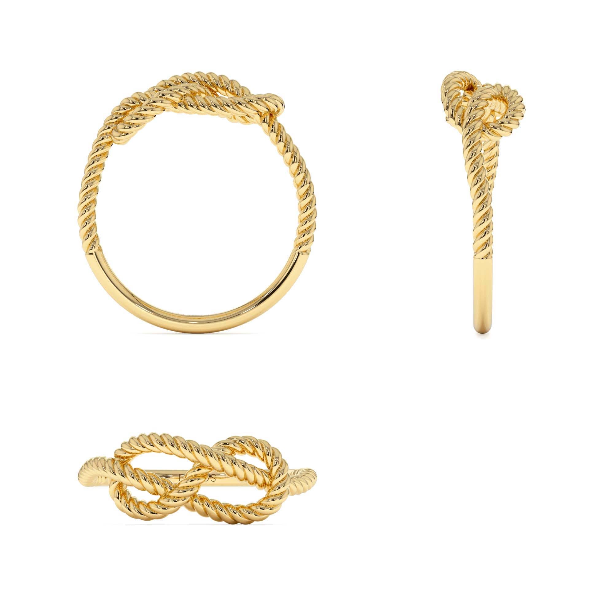 14K Twist Rope Infinity Knot Ring - view 5