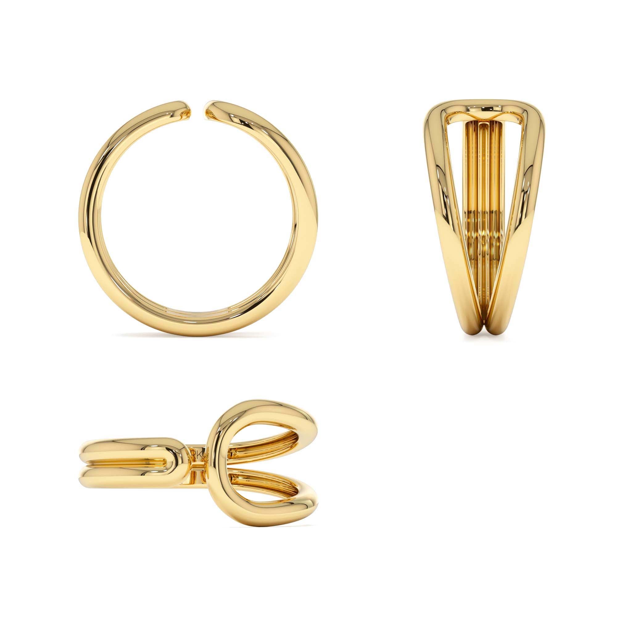 14k Modern Minimalist Statement Ring - view 5