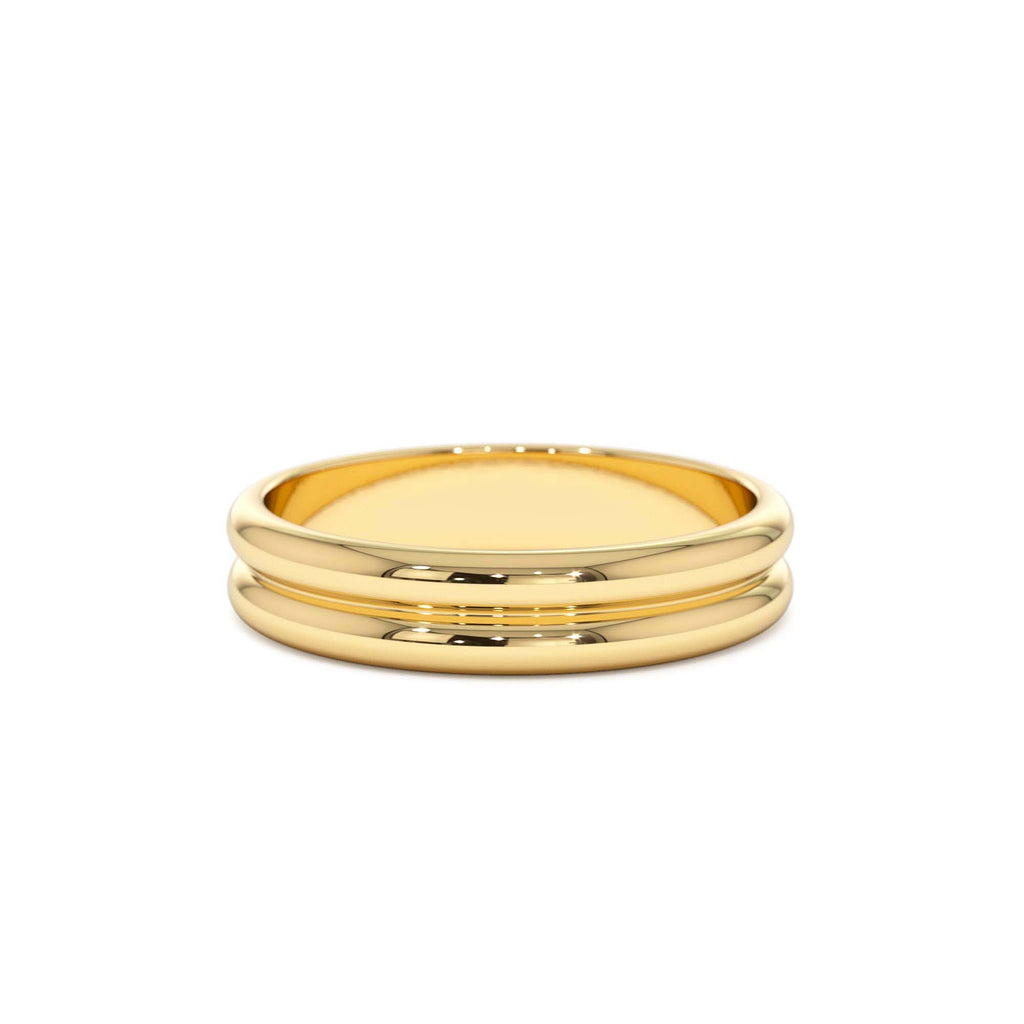 14k Double Dome Band Wedding Ring by Orlina Fine