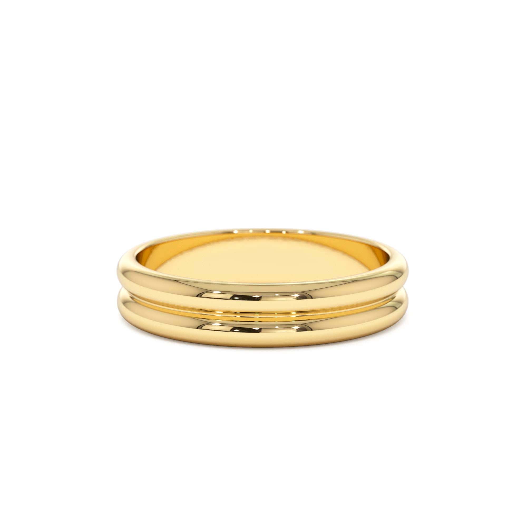 14k Double Dome Band Wedding Ring by Orlina Fine