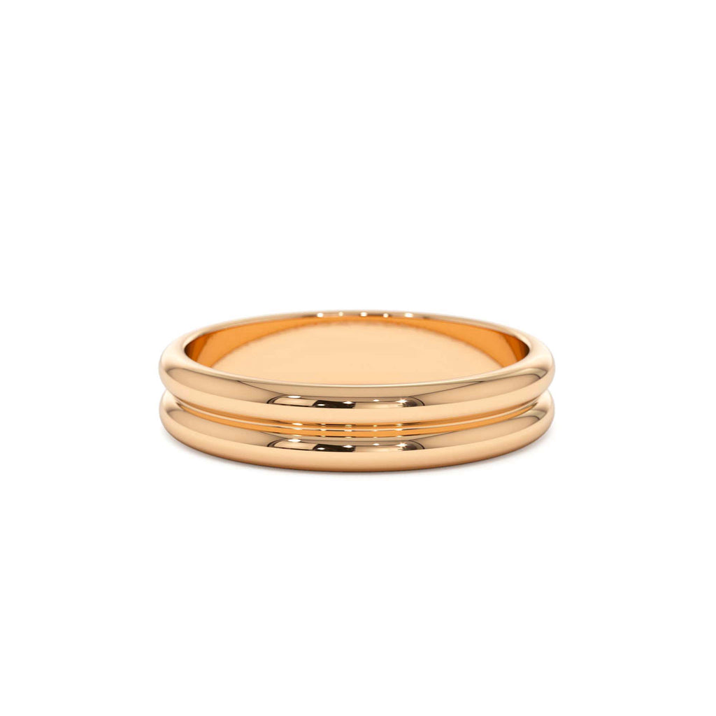 14k Double Dome Band Wedding Ring - view 2