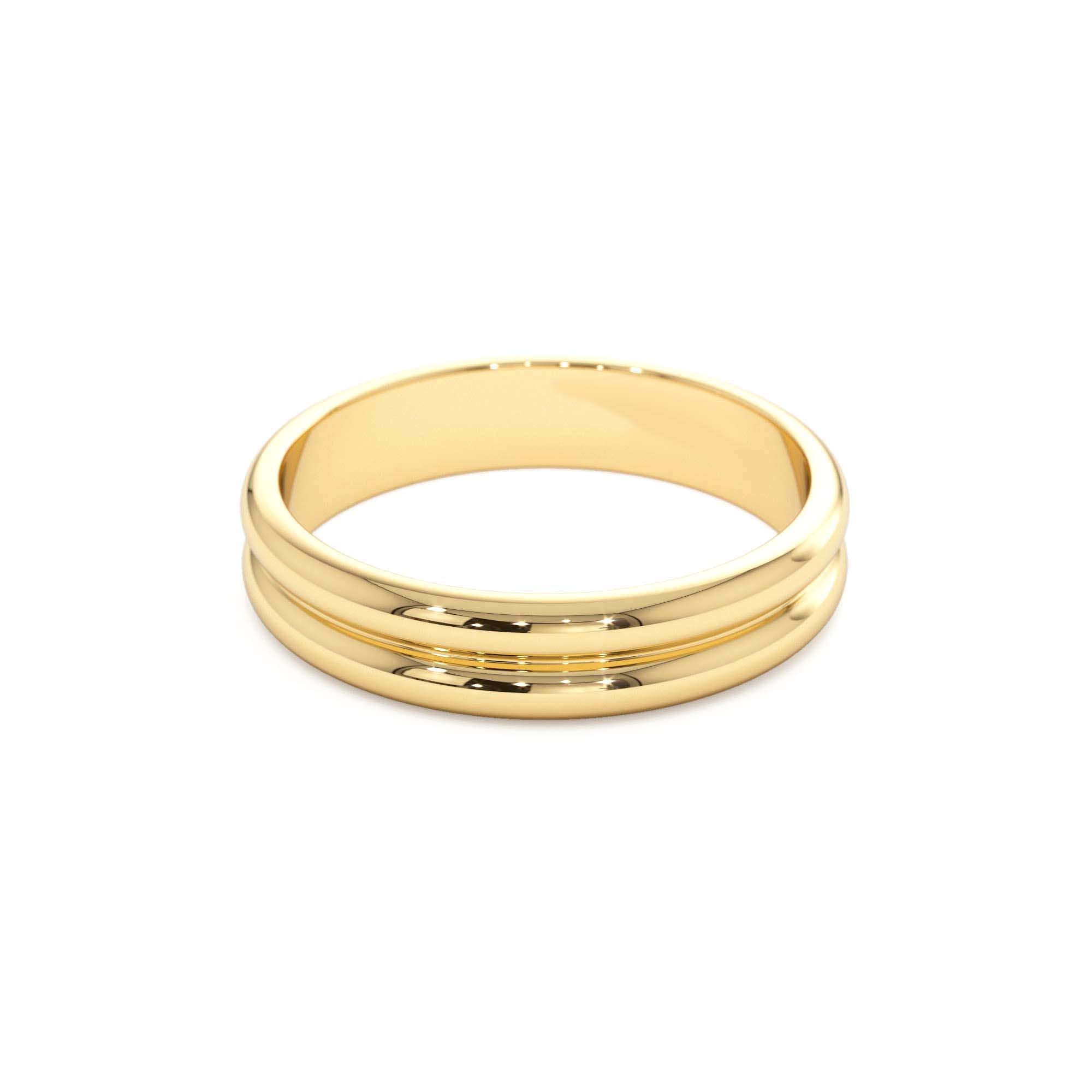 14k Double Dome Band Wedding Ring - view 4