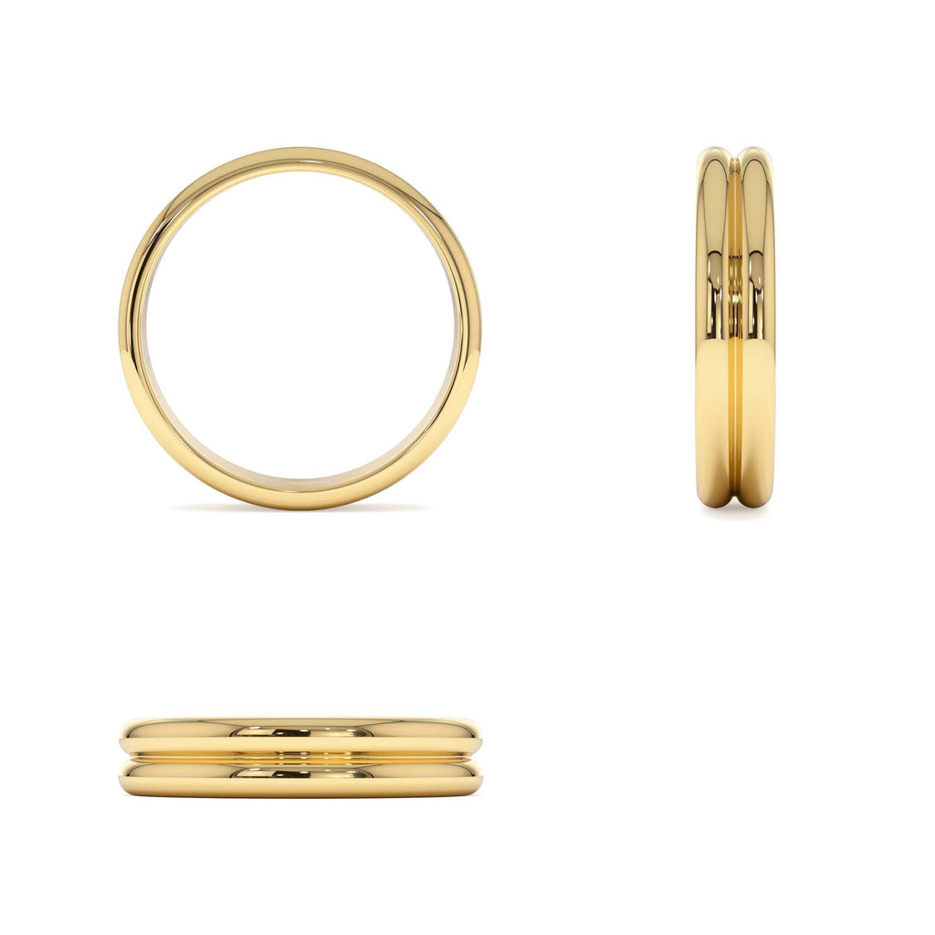 14k Double Dome Band Wedding Ring - view 5