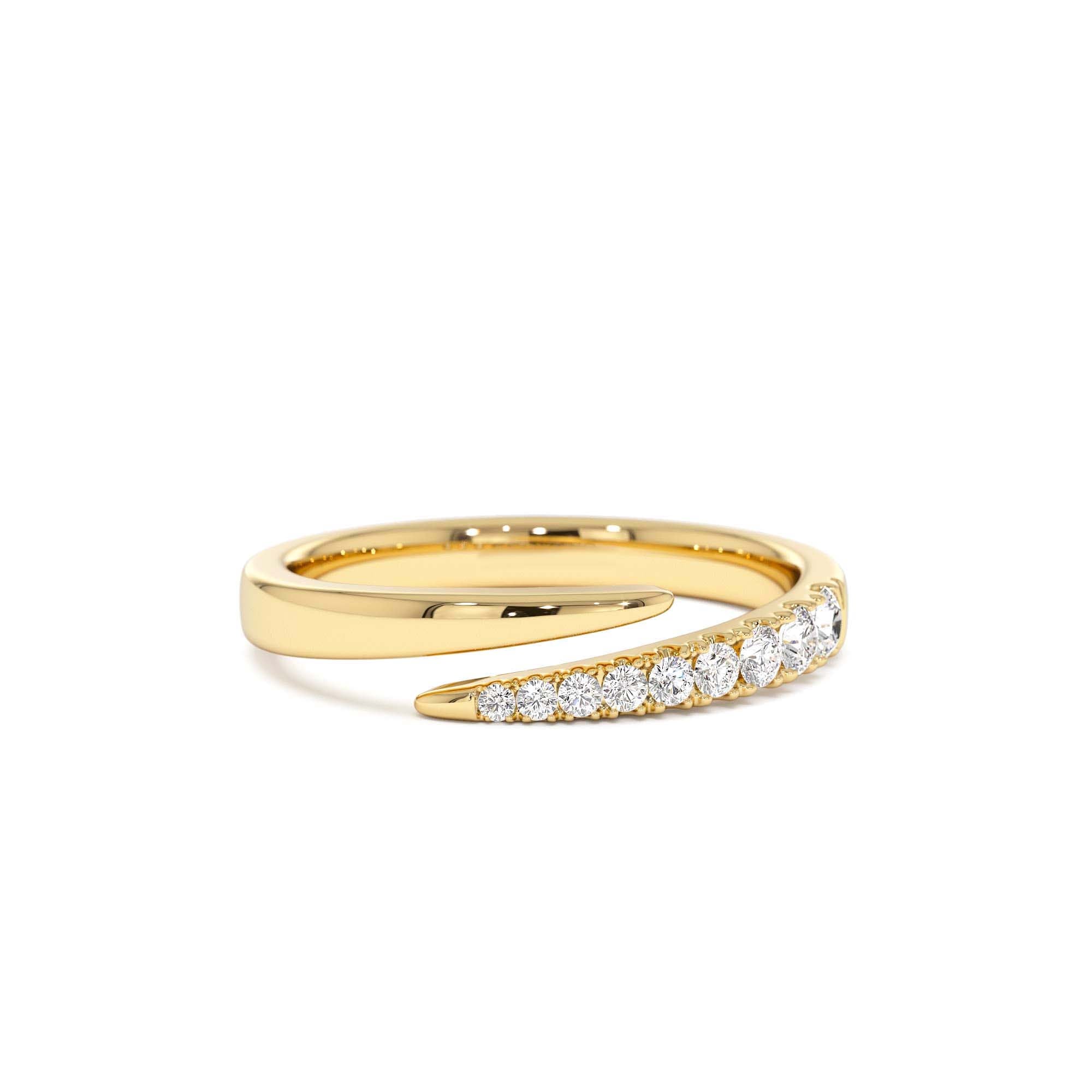 14K Diamond Wrap Crossover Ring by Orlina Fine