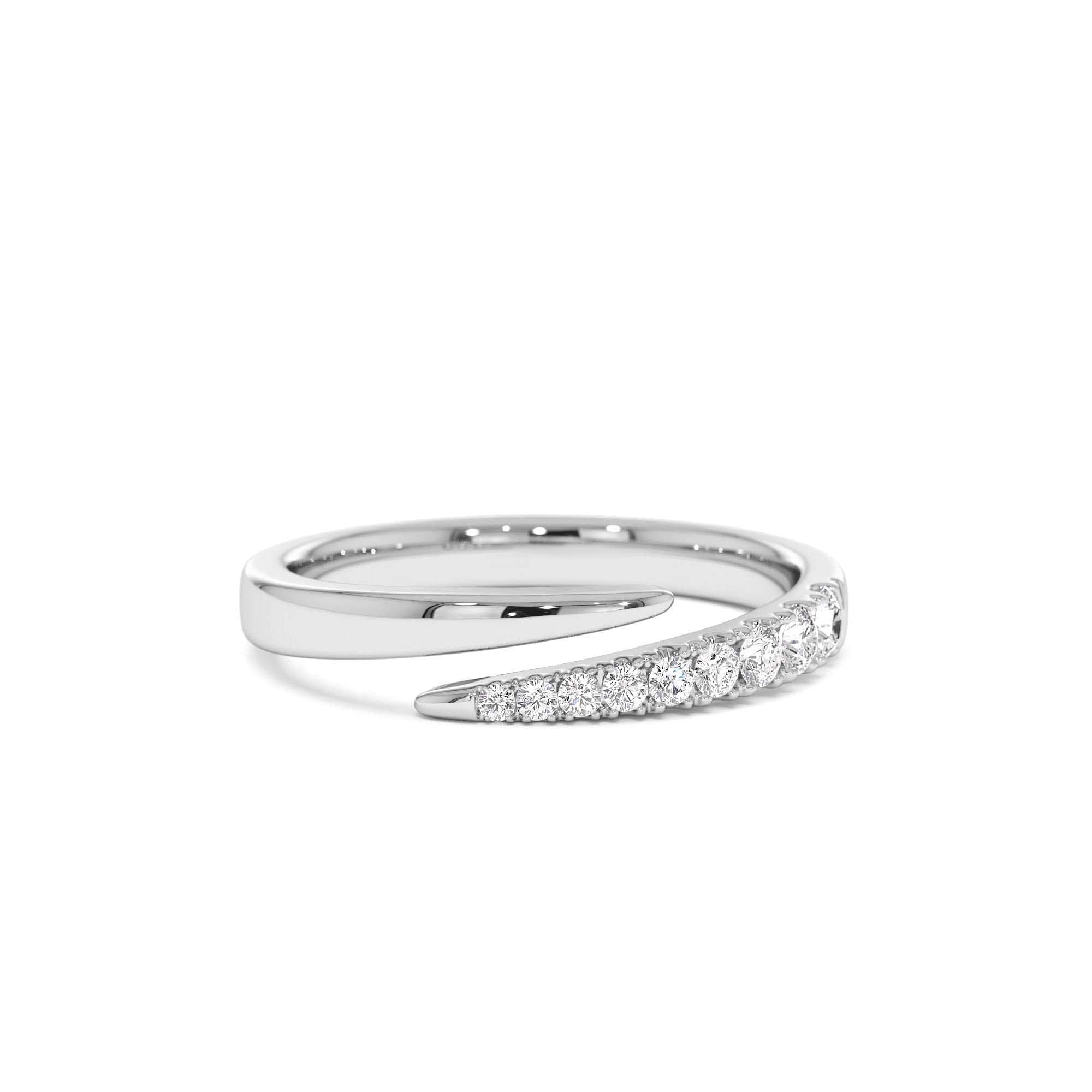 14K Diamond Wrap Crossover Ring - view 3