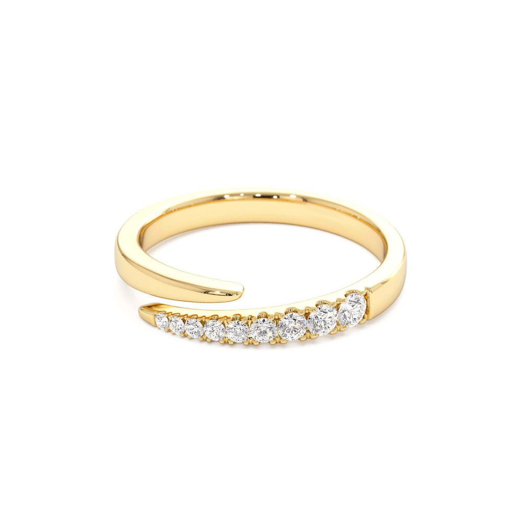 14K Diamond Wrap Crossover Ring - view 4