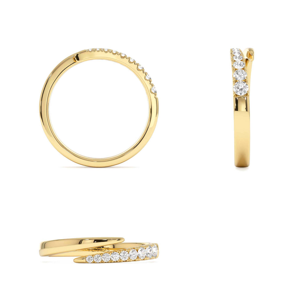 14K Diamond Wrap Crossover Ring - view 5