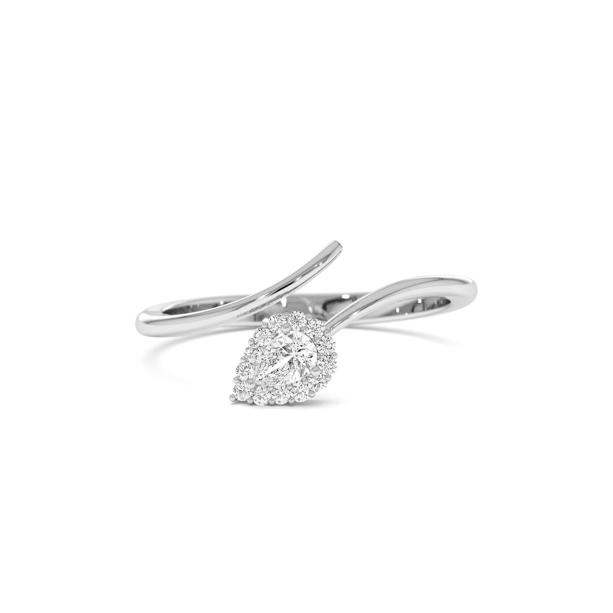 14K Pear-Shaped Diamond Wrap Ring - view 3
