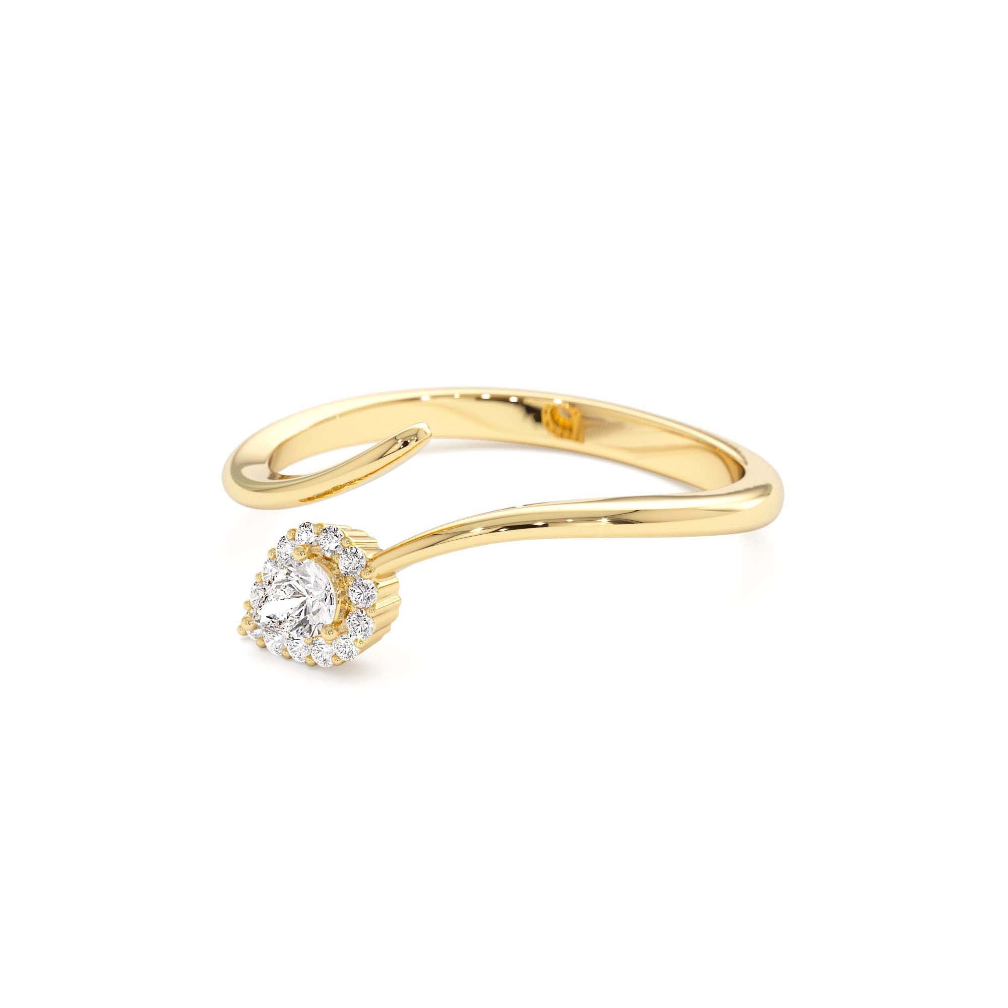 14K Pear-Shaped Diamond Wrap Ring - view 4