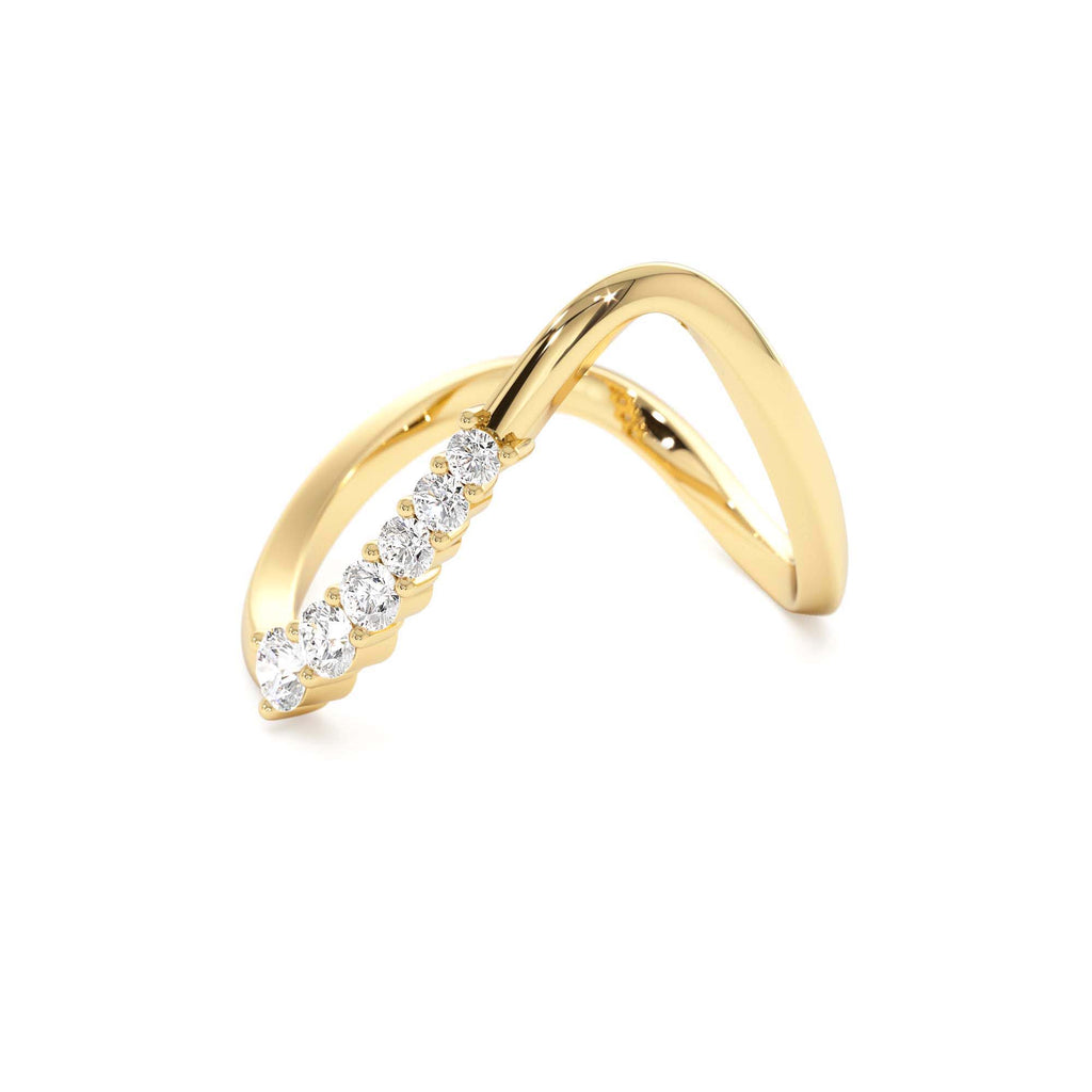 14K Open Twist Unique Diamond Ring - view 4