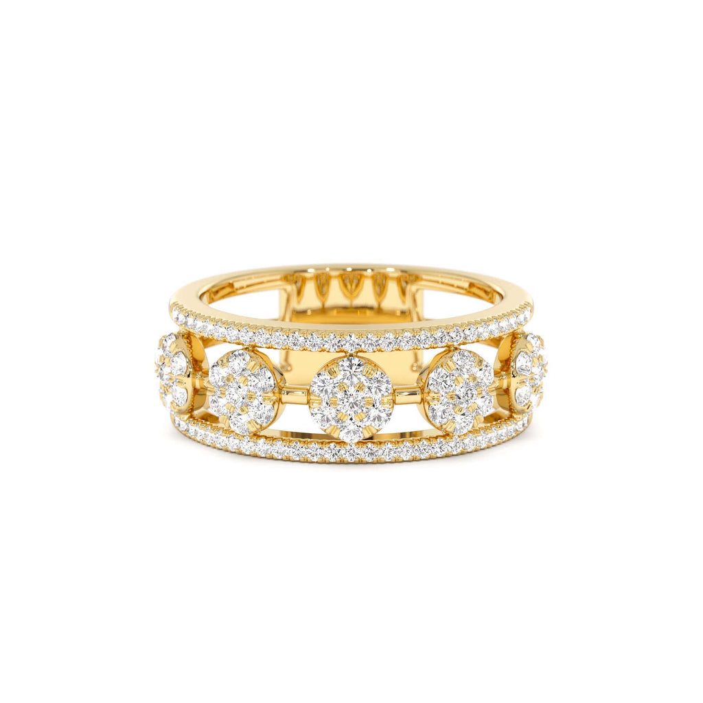 14K Circle Cluster Diamond Band Ring by Orlina Fine