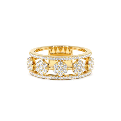 14K Circle Cluster Diamond Band Ring by Orlina Fine