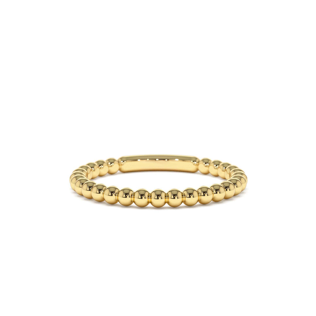 14k 2MM Bead Ring by Orlina Fine