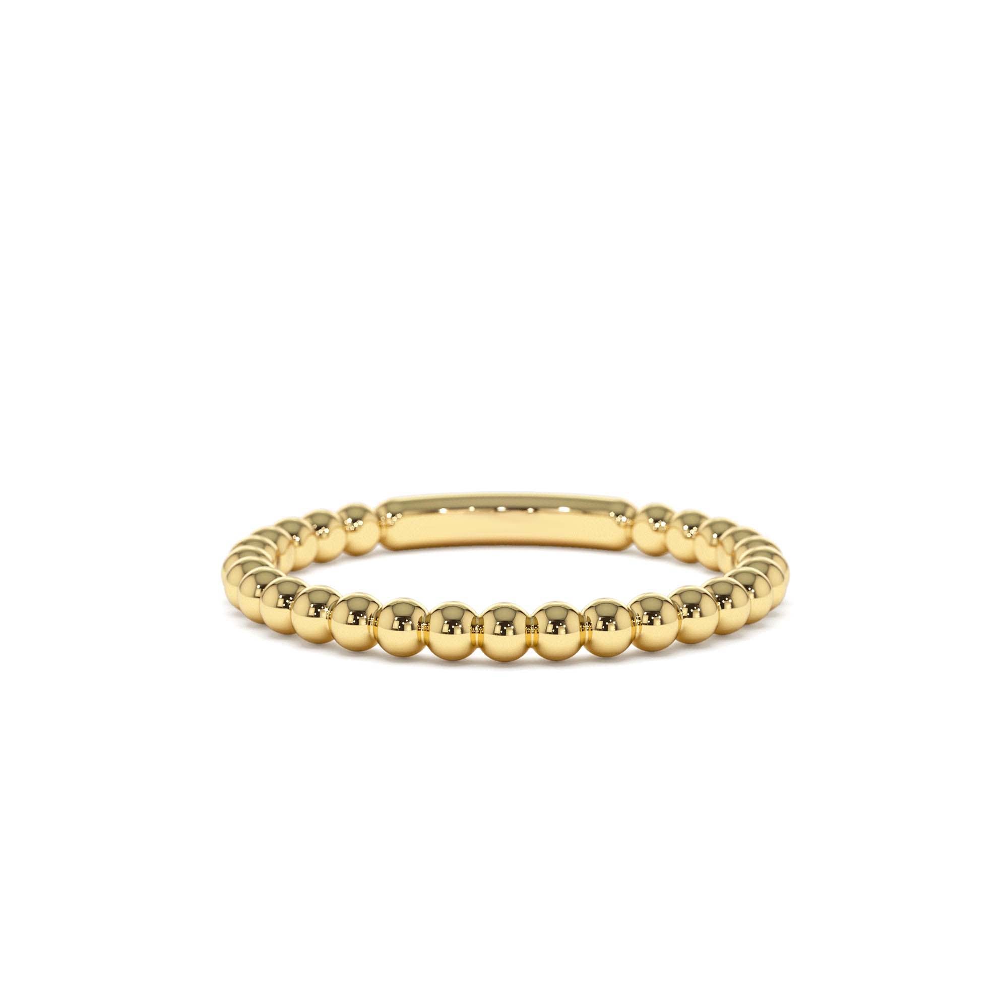 14k 2MM Bead Ring by Orlina Fine