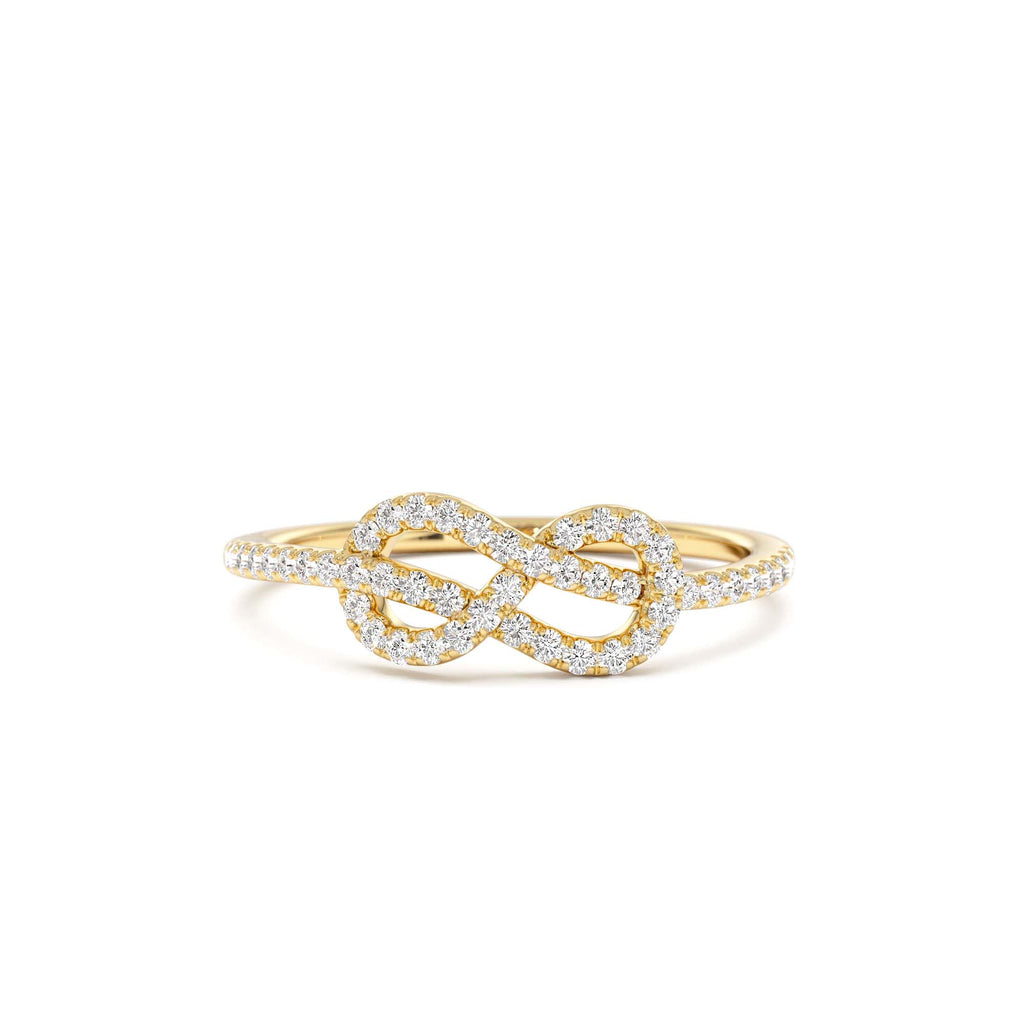 14K Infinity Knot Diamond Ring by Orlina Fine