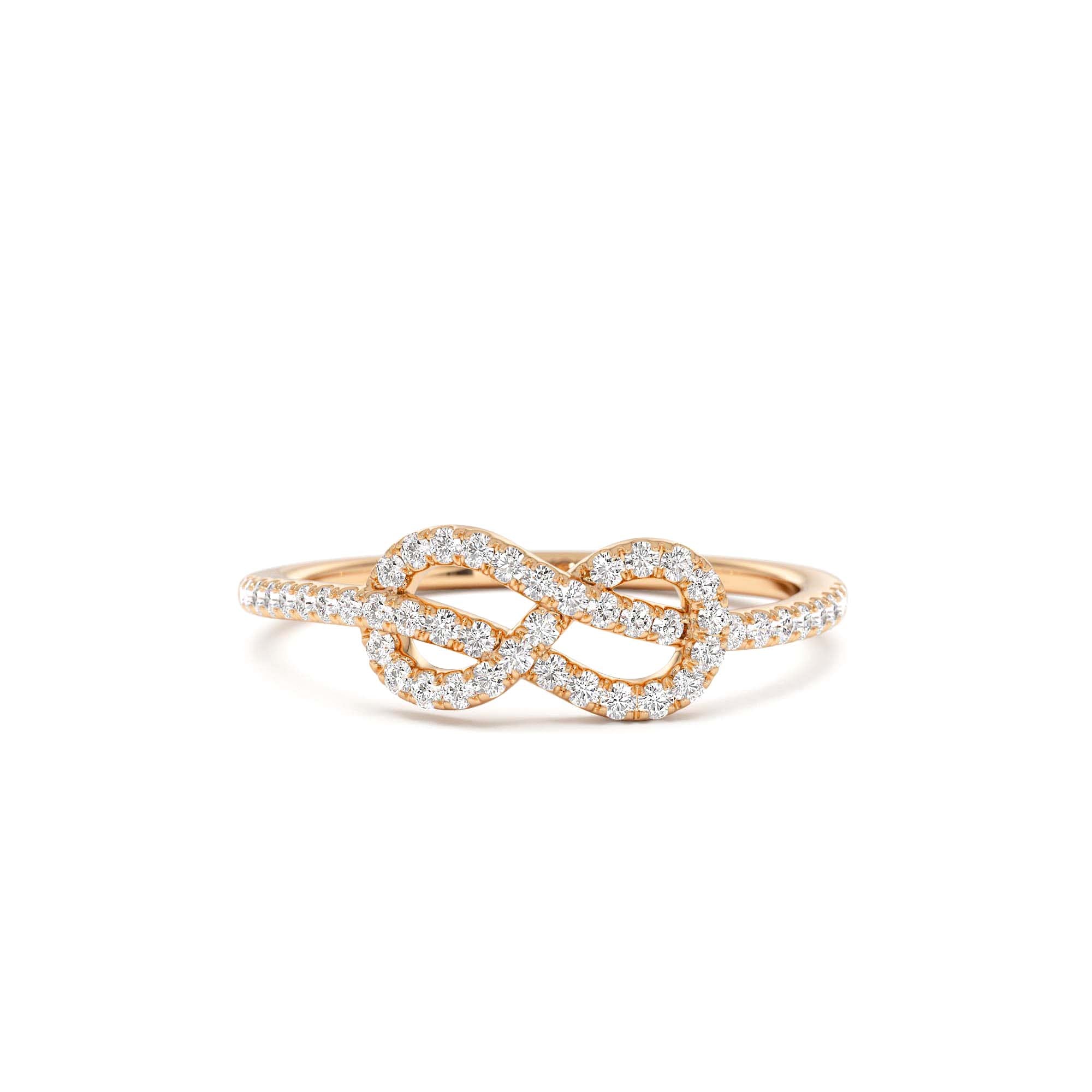 14K Infinity Knot Diamond Ring - view 2