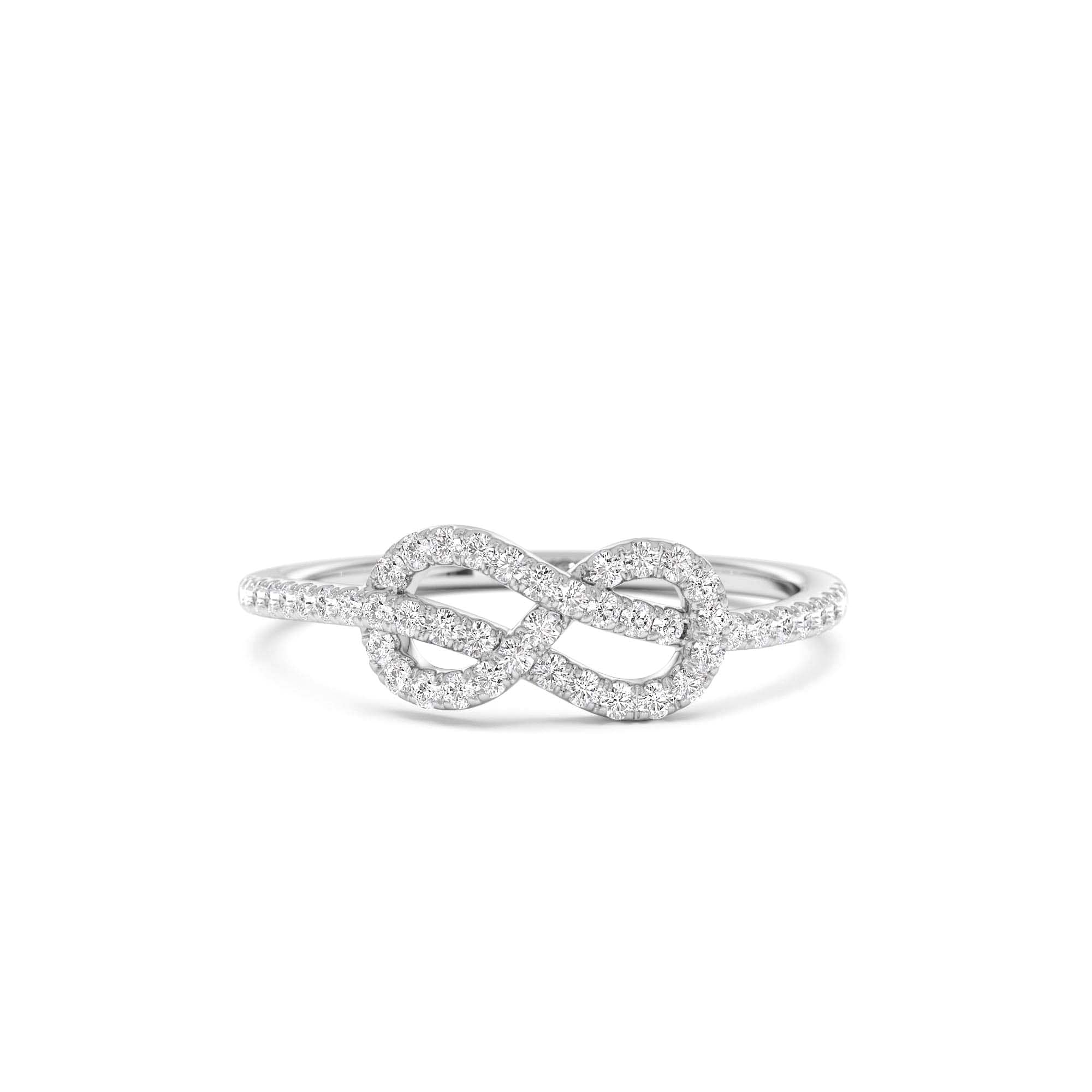 14K Infinity Knot Diamond Ring - view 3