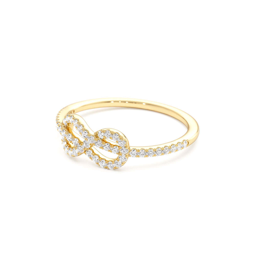 14K Infinity Knot Diamond Ring - view 4
