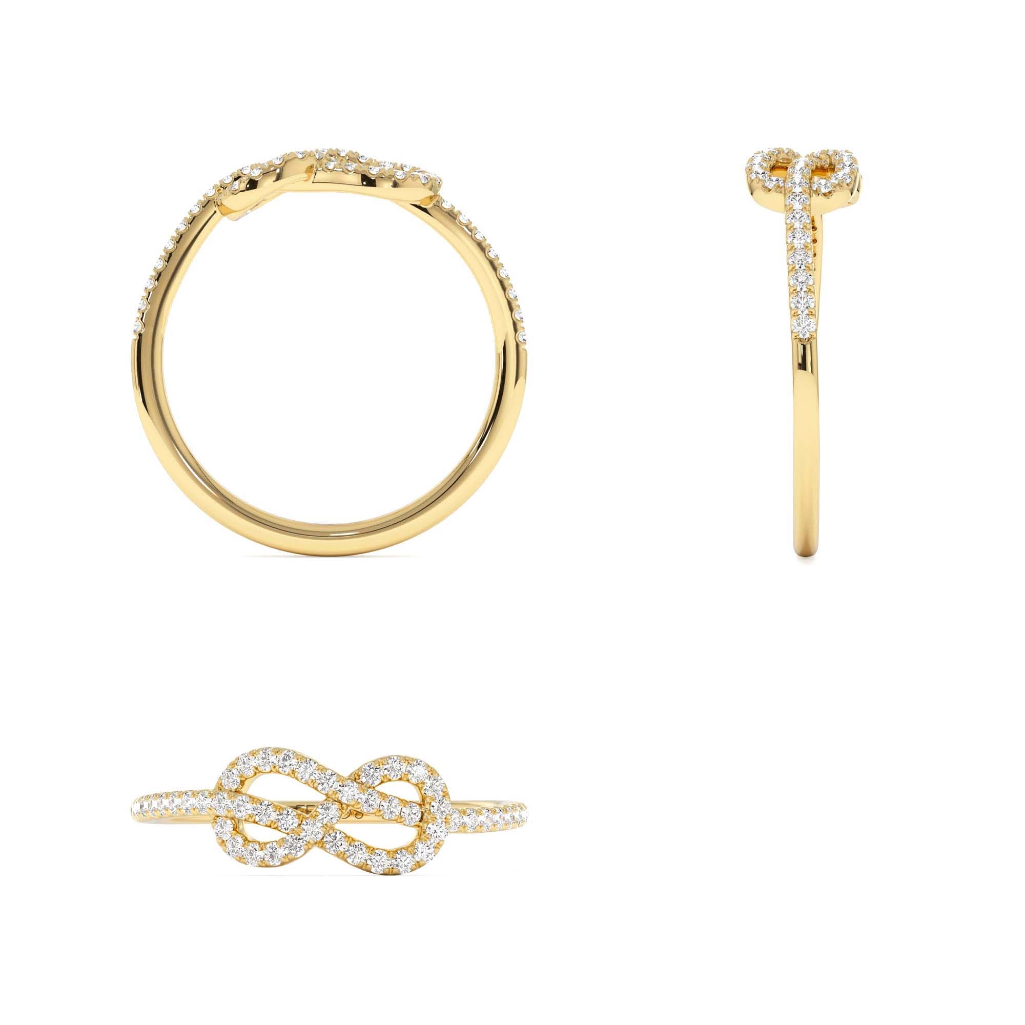 14K Infinity Knot Diamond Ring - view 5