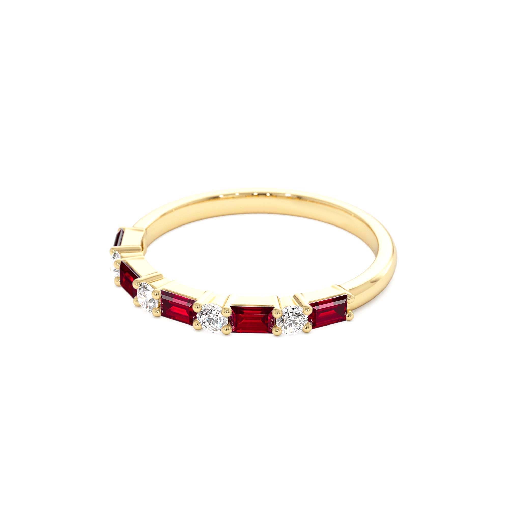 14k Ruby and Diamond Prong Setting Ring - view 4