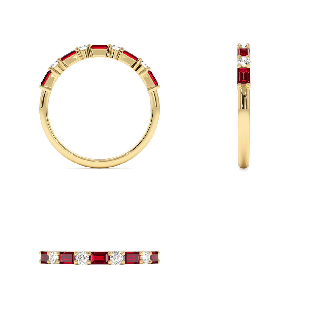 14k Ruby and Diamond Prong Setting Ring - view 5