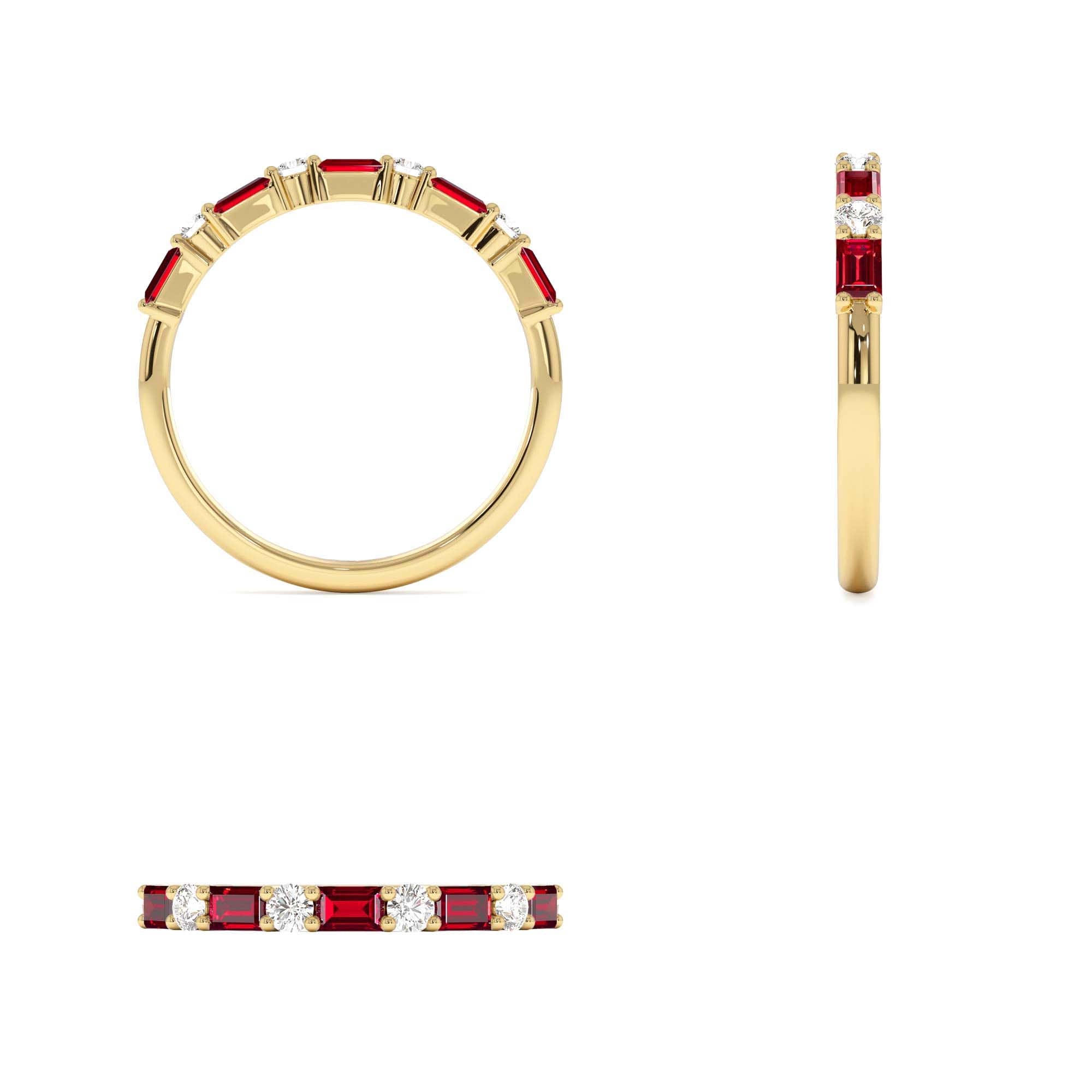 14k Ruby and Diamond Prong Setting Ring - view 5