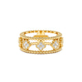 14k Double Band Diamond Clover Ring by Orlina Fine