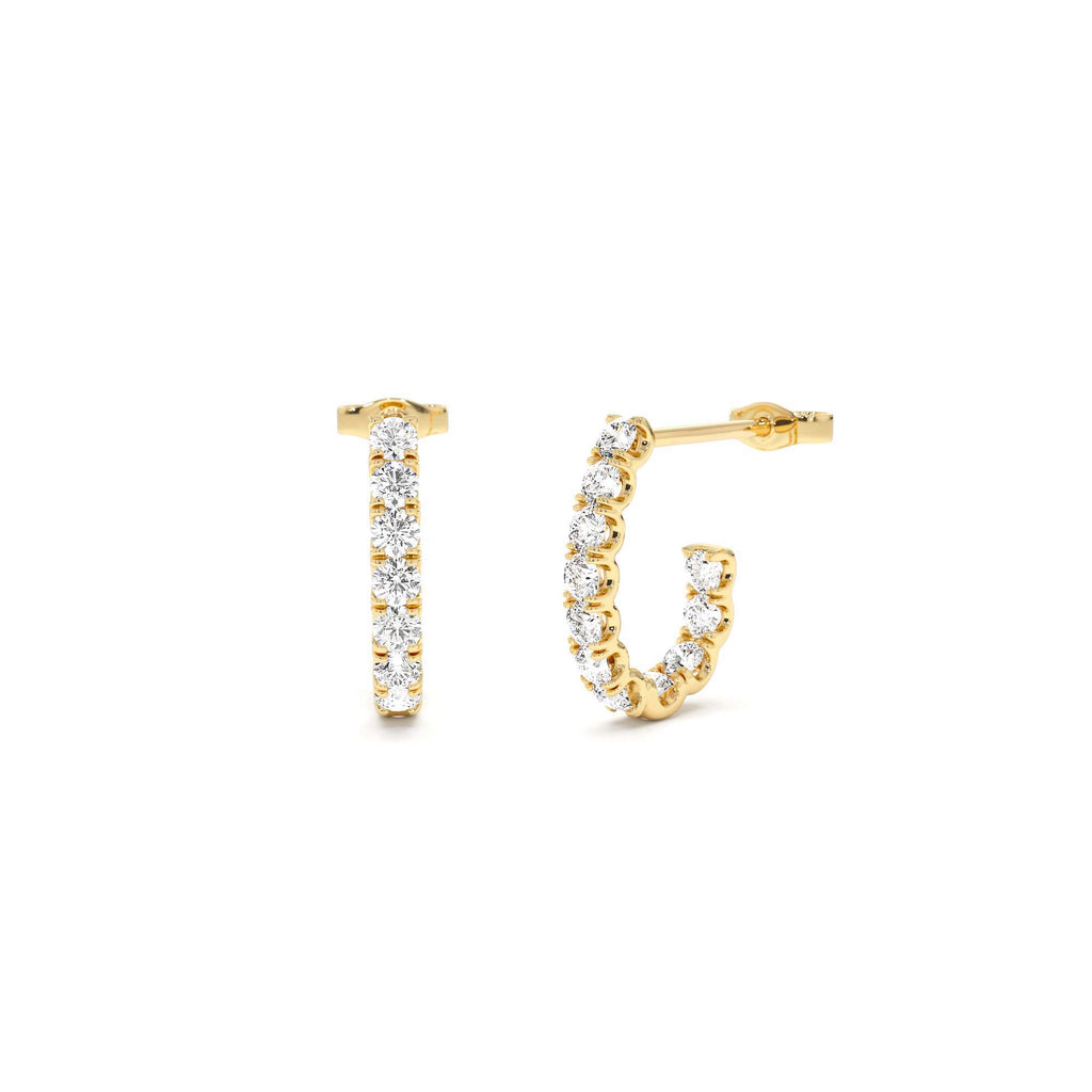 14K Gold Diamond Leaf Earrings by Orlina Fine