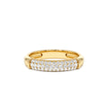 14K Three Row Diamond Pave Band by Orlina Fine