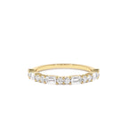 14k Alternating Emerald Cut and Round Diamond Ring by Orlina Fine