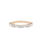 14k Alternating Emerald Cut and Round Diamond Ring - view 2